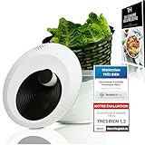 Saladeuse Premium 5 L grande – 60 jours d’essai sans risque – 2-en-1 antidérapante: essoreuse & saladier – Ø 24,5 cm – Sans BPA – Compatible lave-vaisselle – pour essorer la salade – eBook inclus