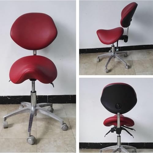 Tabouret selle roulant pour hygiéniste dentaire pivotant 360° - 4