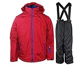 Jungen Skianzug Pocopiano Jungen Skianzug Skijacke+Skihose 2-er Set Jacke Winterjacke Rot 116