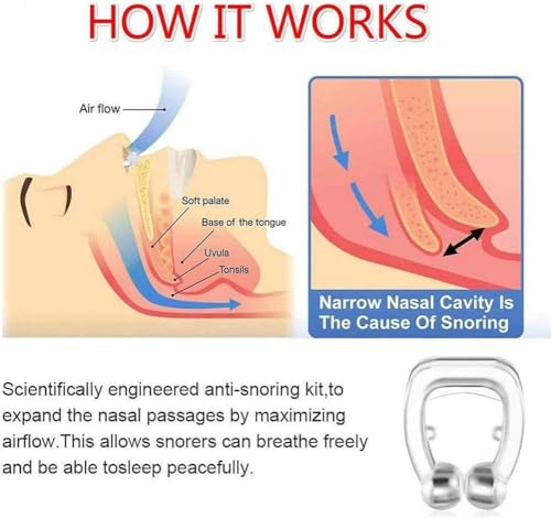 Image of SOVELY Anti Snore Device Silicone Magnetic Nose Clip - Snore Stopper for Men & Women | Reusable Anti Snoring Device | Natural Sleep Aid | Comfortable Nasal Dilator | Pack of 2