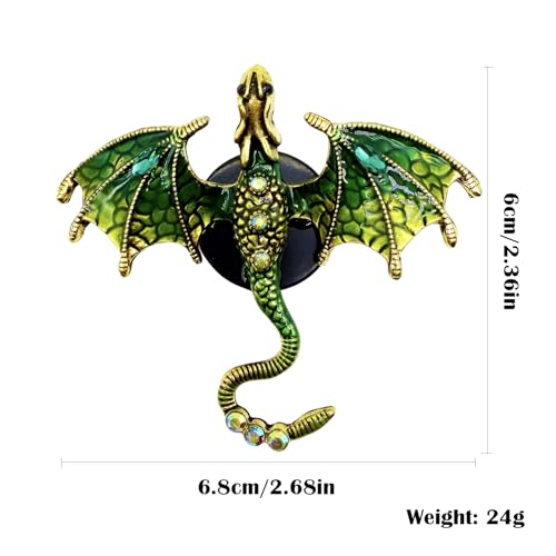 Image of 2 Pcs Bling Dragon Car Air Freshener Vent Clips, Crystal Rhinestone and Enamel Dragon Air Vent Clips Car Diffuser Cute Car Interior Decoration Accessories for Women Gift (Green Purple)