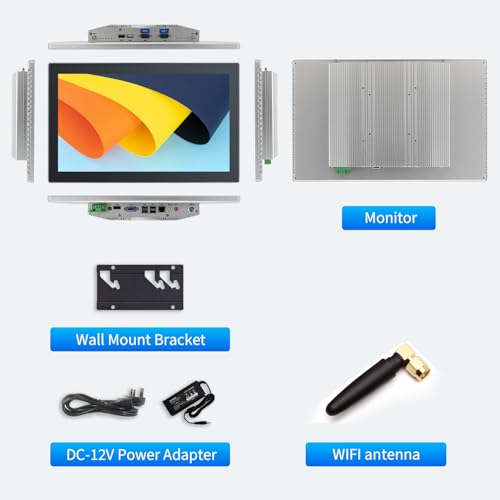 Image of 15.6 inch Industrial Touch Panel PC, Ratio 16:9 Multi-Touchscreen-Monitor,Wall Mounted Touch Screen Panel Computer,WiFi & Built-in Speakers,IP65 Front,Win 11 I7 RAM 8G+512G SSD