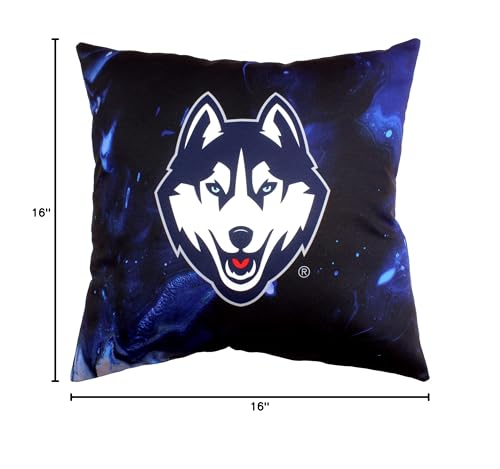 Image of College Covers Connecticut Huskies 2 Sided Color Swept Decorative Pillow, 16 inch, Made in The USA