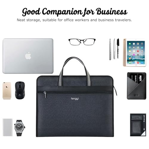 fengyi Large Capacity Business Briefcase, A4 Office Handbag, Oxford Cloth Conference Bag, Multi-layer Storage for Laptop 7