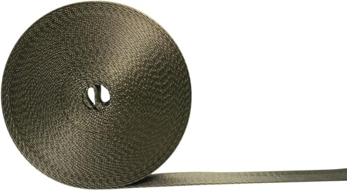 Image of Nylon Webbing Straps, 1 Inch Wide Heavy Duty Nylon Strap, Durable Flat Rope Webbing, 10 and 25 Yard Roll for Backpack Strapping, Tie-Down, Dog Leash, 18 Vibrant Colors