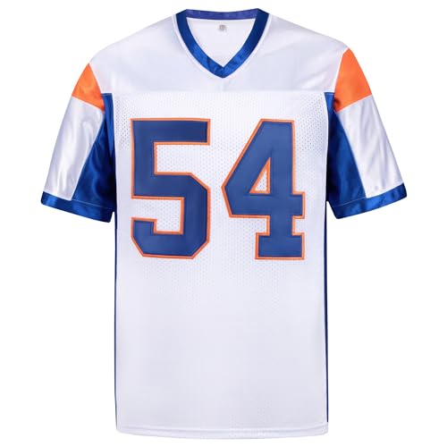 Afuby Thad Castle Jersey, 54 Mountain State Football Jerseys Blue White S-XXXL (Large, White)