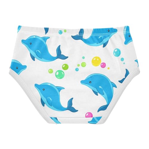 Stylish Toddler Underwear Custom 2t Cotton Girl Panties Cute Cute Blue Cartoon Dolphins White Briefs Kids Undies2