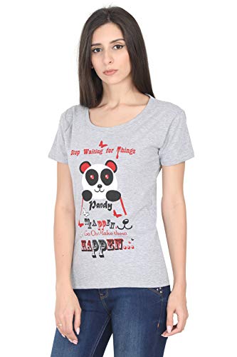 Image of FLEXIMAA Women's Cotton Printed Round Neck Half Sleeve T-Shirt
