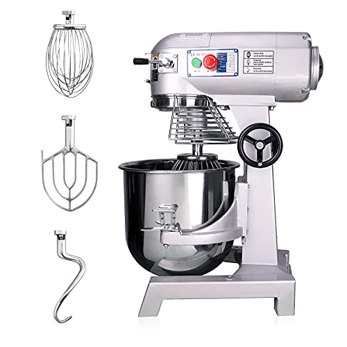 Vonluce 30l impastatrice planetaria professionale 1100w 3 velocità regolabile multifunzione robot da cucina per pane, pizza, pasticceria con ciotola in acciaio inossidabile