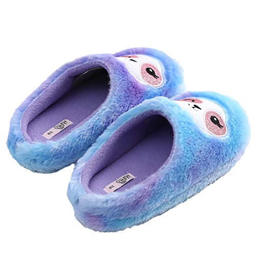 Millffy Soft Fuzzy Animal Slippers Mother Daughter Sloth Foot Pals Rainbow Unicorn Slippers for Girls Women4