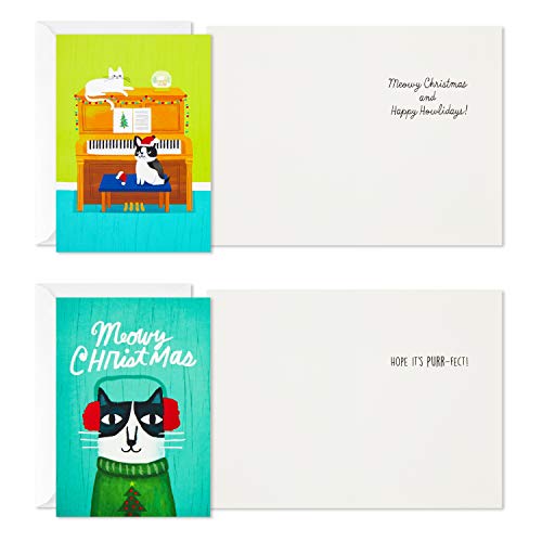 Hallmark Cartões de Natal em caixa, gatos e cães natalinos (6 desenhos, 24 cartões com envelopes)