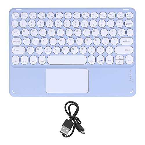 Clavier Bluetooth sans Fil avec Pavé Tactile pour Téléphone Portable, Clavier D'ordinateur Portable, Touches Rondes, Clavier Ergonomique Ultra Fin et Intelligent Compatible avec IOS/pour(Violet)