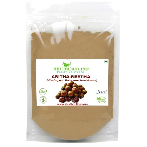 Homeda Reetha Powder for Hair, Organic Soap Nuts Powder for Hair (3.5 oz - 100g) 100% Pure Indian Bath Powders - Aritha Powders for Hair Growth | Soap Berry shampoo - Sapindus mukorossi (3.5 Ounces)