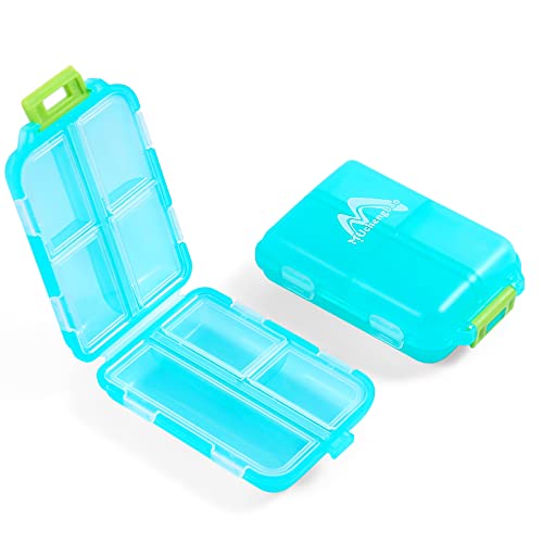 2PS Weekly Pill Organizer Small Folding Pill Box 7 Day BPA-Free Daily Pill Container Foldable Travel Pill Case with Lock Pill Ho