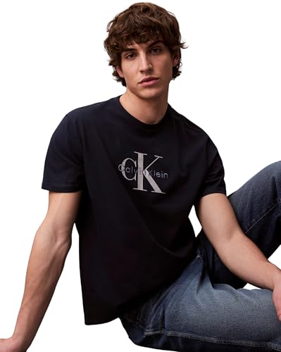 Camiseta Calvin Klein hombre con monograma en algodón premium azul 5