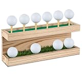Menkxi Rustic Wood Golf Ball Holder 12.5 X 3 Inch Wall Mounted Vintage Display Stand Floating Shelf With Golf Tees For Christmas Storage Party Decor Supplies(Natural Wood Color)