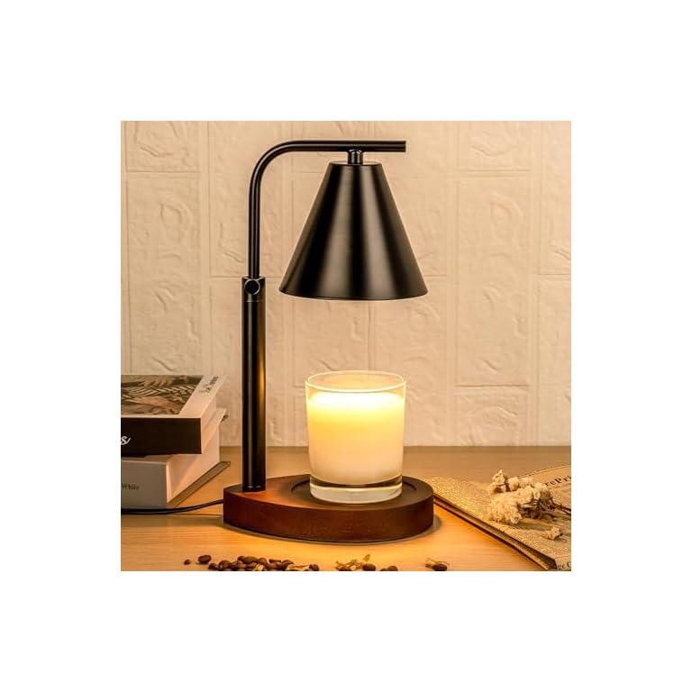 Candle Warmer Lamp with Timer, Electric Black Candle Lamp Warmer for Jar Candle, for Mom, House Warming Gifts New Home Decor Aesthetic, Dimmable Wax Melt Warmer with 2 Bulbs