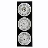 Hochkant Schiffswetterstation mit Schiffsbarometer Thermohygrometer und Quarzuhr