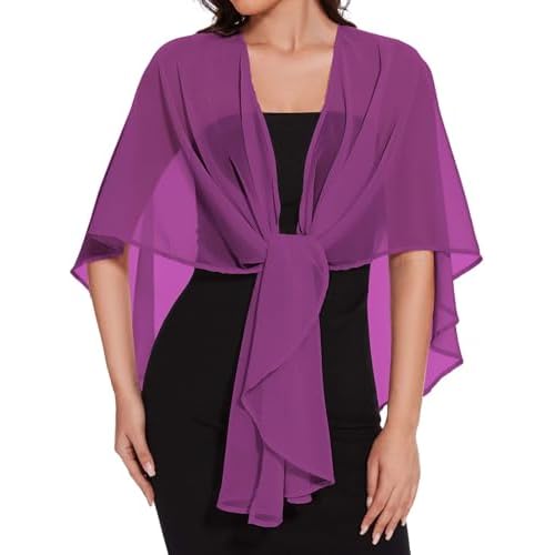 CHICGAL Shawls and Wraps for Evening Dresses Sheer Womens Chiffon Scarf Wedding Bridal Cover Up