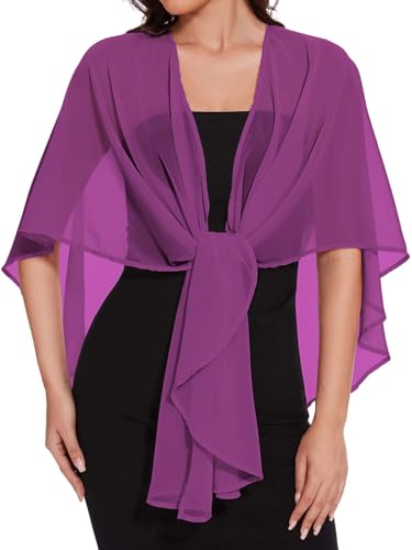 Image of Shawls and Wraps for Evening Dresses Womens Chiffon Scarf Sheer Cover Up
