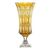 kristalle dresden  Vase Kristall Dresden Amber Bernstein (43 cm)