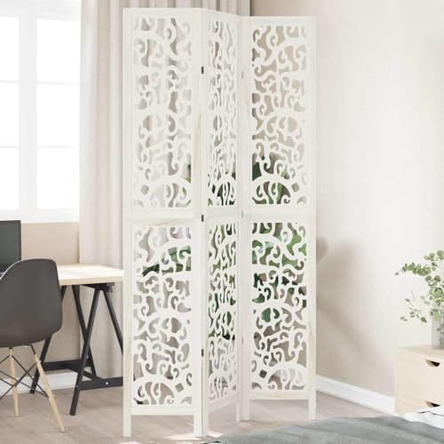 Diviseur de chambre à 3 panneaux, bois de paulownia massif, 105-110 x 220 cm, écran de confidentialité, partition pliante pour salon, chambre, bureau, rangement facile