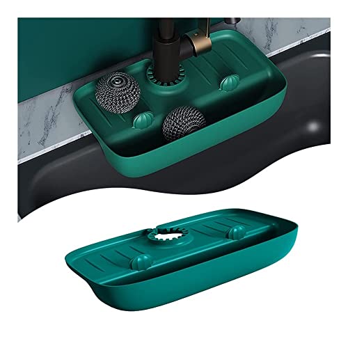 Itsgo Grifo de Cocina, Alfombrilla for Fregadero, Fregadero Antideslizante for Cocina, con Almacenamiento, Alfombrilla de Secado Antideslizante for Cocina y baño (Color : Green) Cover