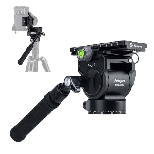 Image of Fotopro Aluminum Video Fluid Head with Handle, 5kg/11lbs Load, MH-6A Pro