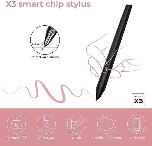 XP-PEN Deco L Drawing Tablet 10" x 6" Graphics Tablet with X3 Elite Stylus, 8192 Levels of Pen Pressure, 8 Shortcut Keys, Supports Windows/Mac/Android/Chrome OS/LinuxPink