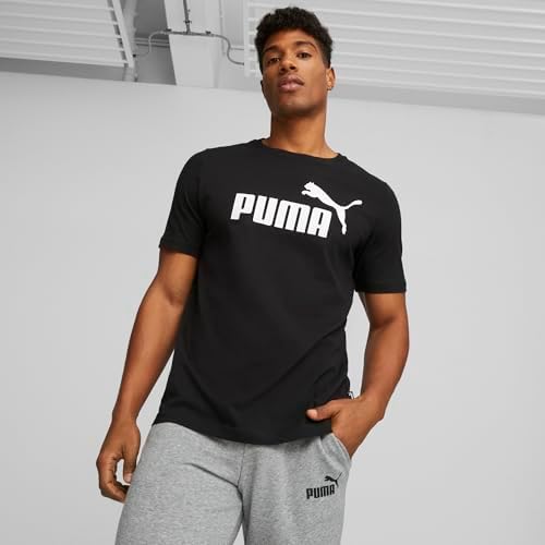 PUMA Erkek/Unisex ESS Logo Tee-Puma Black Tees M - Görsel 2