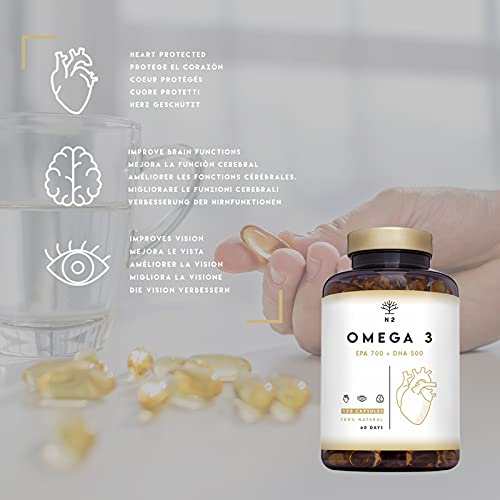 Omega 3 Visolie Capsules met Vitamine E Hoge Dose Pure Visolie Forte 2000 mg, EPA 700 mg, DHA 500 mg Natuurlijke Fish… - Image 4