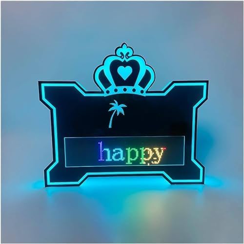 Club Sign Service Nightclub Luminous Led Crown Hand Holding Sign,for Bar Private Party, Club Service Signs Color Change (SmallScreen)