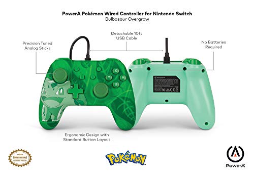 PowerA Bulbasaur Overgrow USB Manette de jeu AnalogiqueNumérique Nintendo Switch Neuf - vue 6