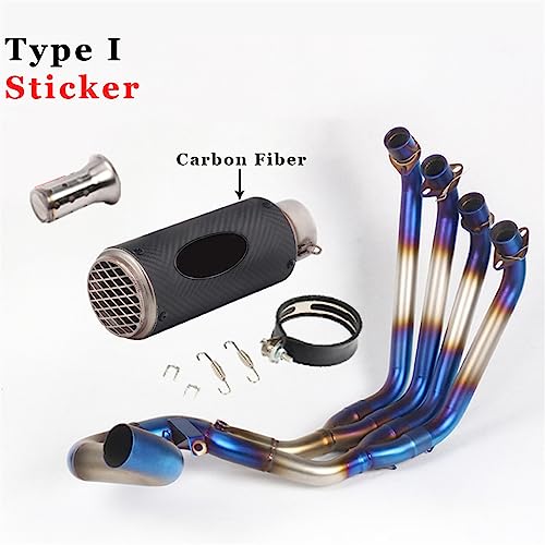 CB650F sistema completo de escape tubo enlace modificado de carbono 2