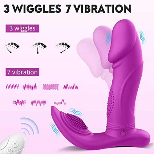 Wiggling Wearable Vibrator Mimic Finger - Sexy Slave Sam Quiet Panty Vibrator With Remote, 3 Wiggling & 7 Vibration G Spot Vibrator, Sex Toys For Women(Purple) #TOP1