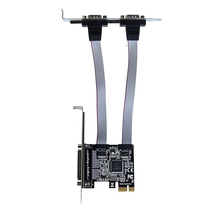 Image of BigPlayer PCI Express Serial & Parallel Port Card - 2 x DB9 RS232 COM Ports + 1 x DB25 LPT1 Parallel Port Adapter for Desktop PCs - High-Speed PCIe Interface Compatible with Windows 11 /10 /8 /7