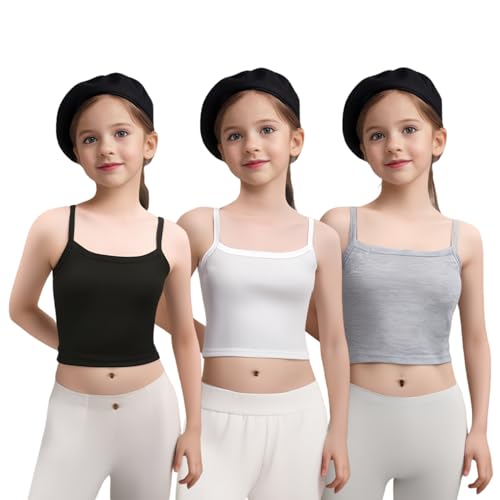 3Pack Training Bras for Teens Girls from 8-16 Years Camisoles Bralette Bras，Sports Bras