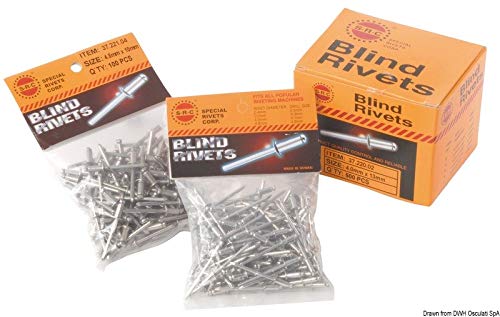 Rivet INOX 4 x 16mm tête normale fixation durable boîte de 500 pièces OSCULATI