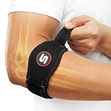 Sleeve Stars Tennis Elbow Brace for Men & Women, Elbow Brace for Tendonitis, Tennis Elbow Strap, Golfers Elbow Brace, Counterforce Brace for Tennis Elbow Relief, Fits 9'-23' (Single/Black)