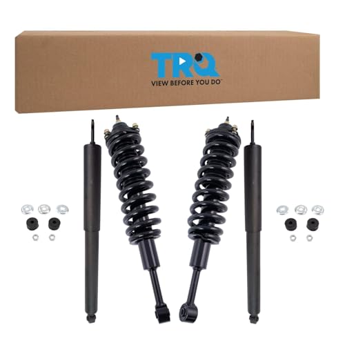 TRQ Front & Rear 4 Piece Complete Shock Assembly & Shock Absorber Kit Set Compatible with 2005-2015 Toyota Tacoma 4WD 2005-2015 Toyota Tacoma Pre Runner RWD