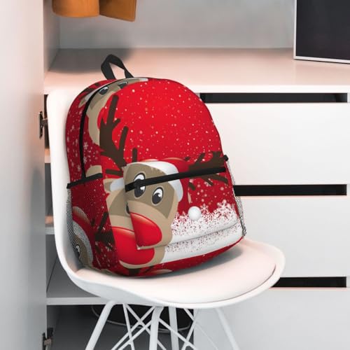 Sac à dos double épaule noir et polyvalent avec motif de Noël - 7