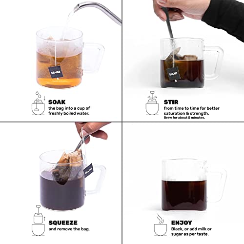 Image of Beanly Classic Roast Ground Coffee Dip Bags | 10 Bags - Makes 10 Cups | Hot Brew - Have it as Black Coffee or With Milk | 5 Min Brew - No Equipment Needed | Travel Pack | Medium Roast | 100% Arabica