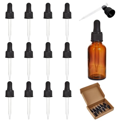 PH PandaHall Glass Eye Droppers for Essential Oil (12-Pack)
