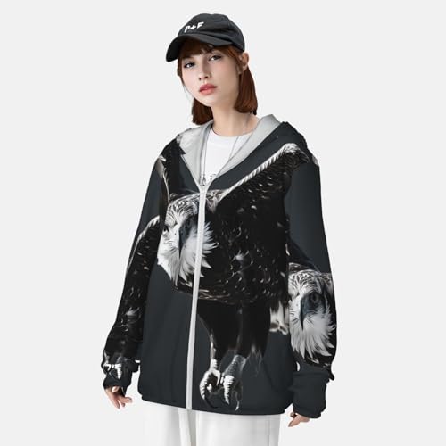 Chaqueta ligera de protección solar con capucha negra miniatura 4