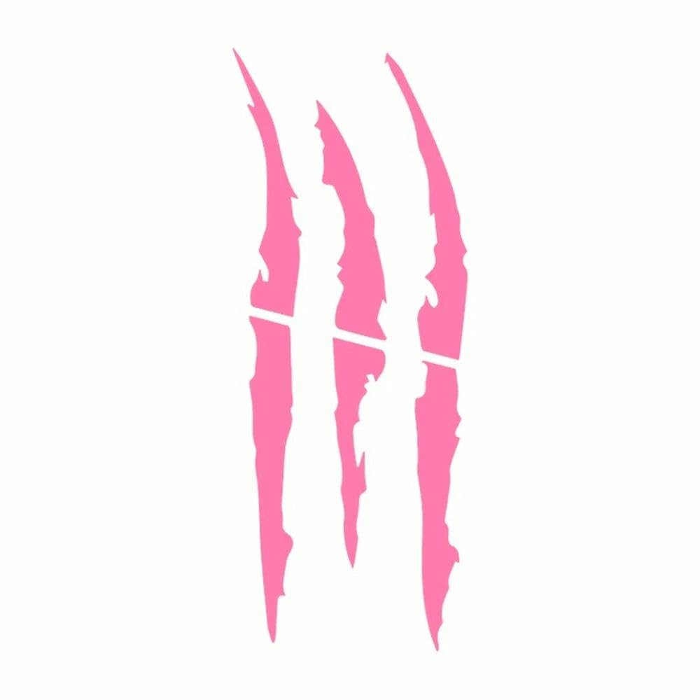 Car Stickers Monster Scratch Claw Marks Carbon Fiber Auto Creative Vinyl Decal(Pink)