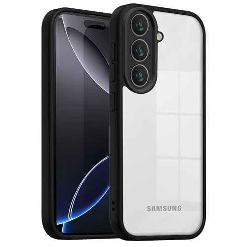 Image of V-TAN Back Cover for Samsung Galaxy A36 5G Compatible Case, Transparent Clear, TPU, Camera Protective Shockproof Cover (Black)