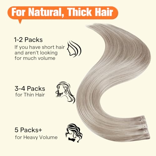 Image of Full Shine Holed Human Hair Tape in Extensions 18P613 Ash Blonde Highlight Blonde 20Pcs 30G Invisible Seamless 12Inch Skin Weft Tape Extensions Human Hair for Women Wedding Soft Remy Hair Extensions