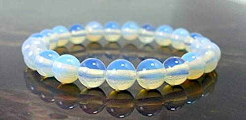 Opal Opalite Mala Beads Necklace, Bracelet, African Opal, Aqua Terra, Blue Black Opal, Rare Golden Opal, 108 Mala Beads, Jaap, Japa Mala (Opal Bracelet Style 2, Opal Bead Size 8 mm)