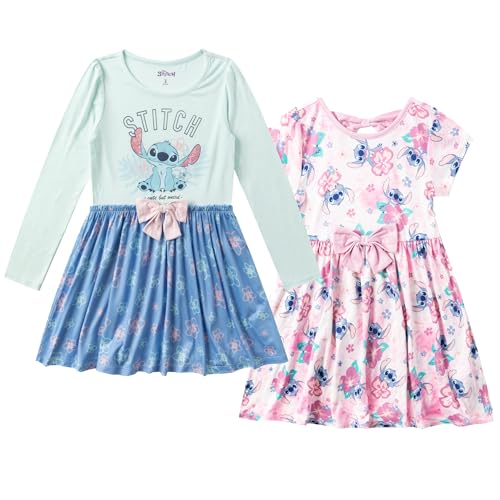 Disney Lilo and Stitch Girls 2 Pack Dresses for Toddlers and Big Kids