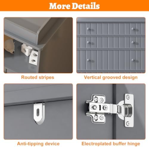 St.Mandyu Grey Changing Table Dresser - 5